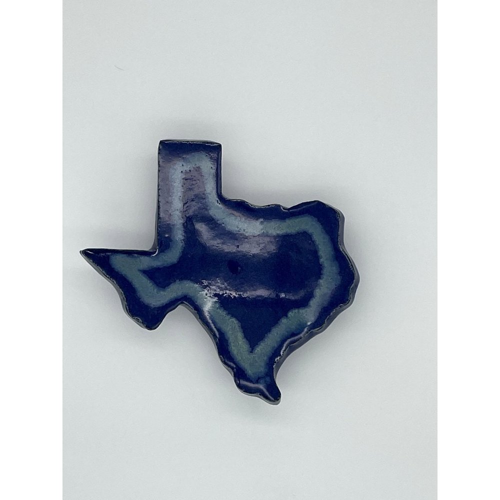 Texas Spoon Rest Blue Feet Pottery Shaped